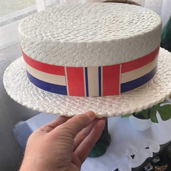 Vintage Hat 1967 ~ Red White & Blue Band Hat - Picture 2 of 6